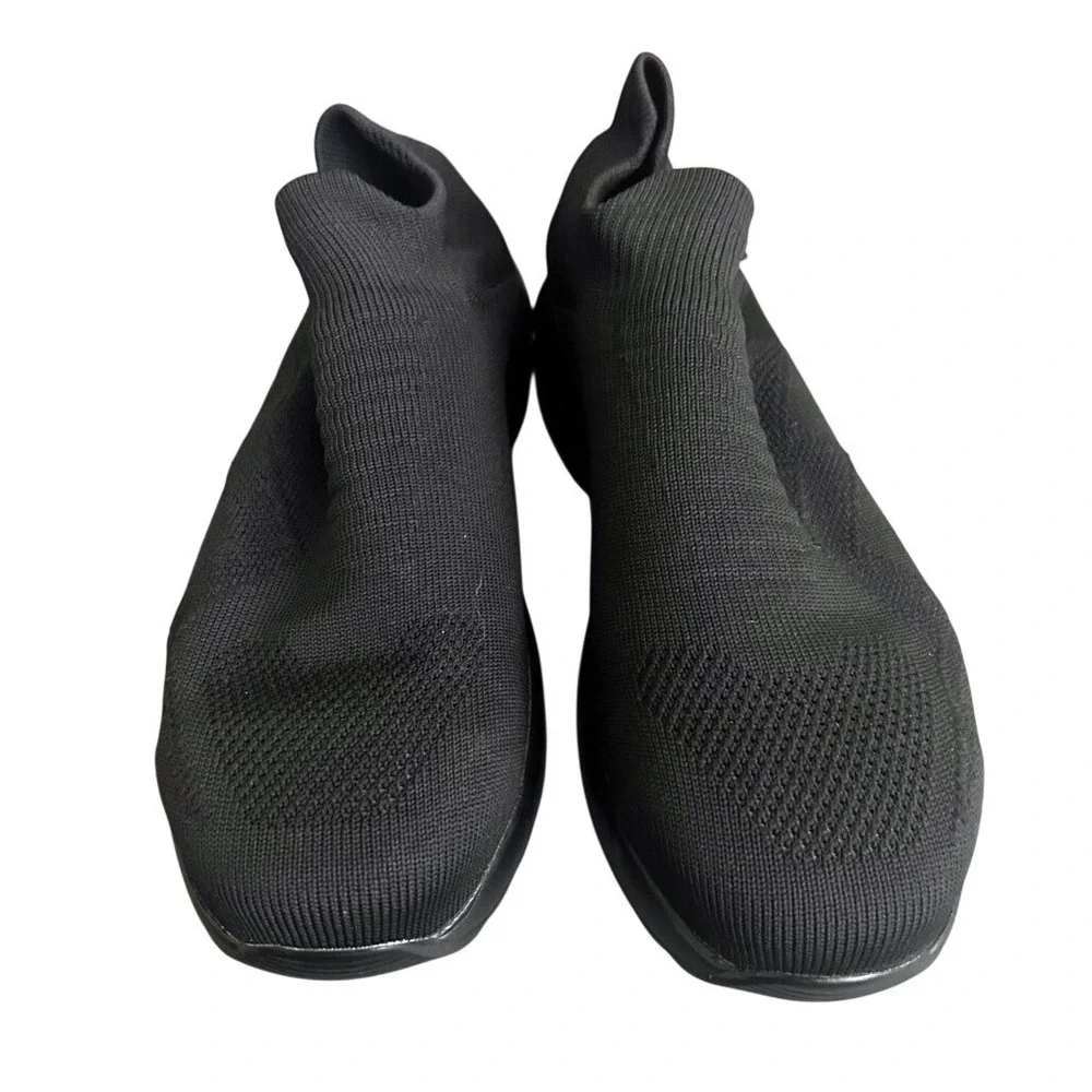 Larnmern Work Steel Toe Safety Shoes Black Knit‎ Slip On Air Cushion Sneakers